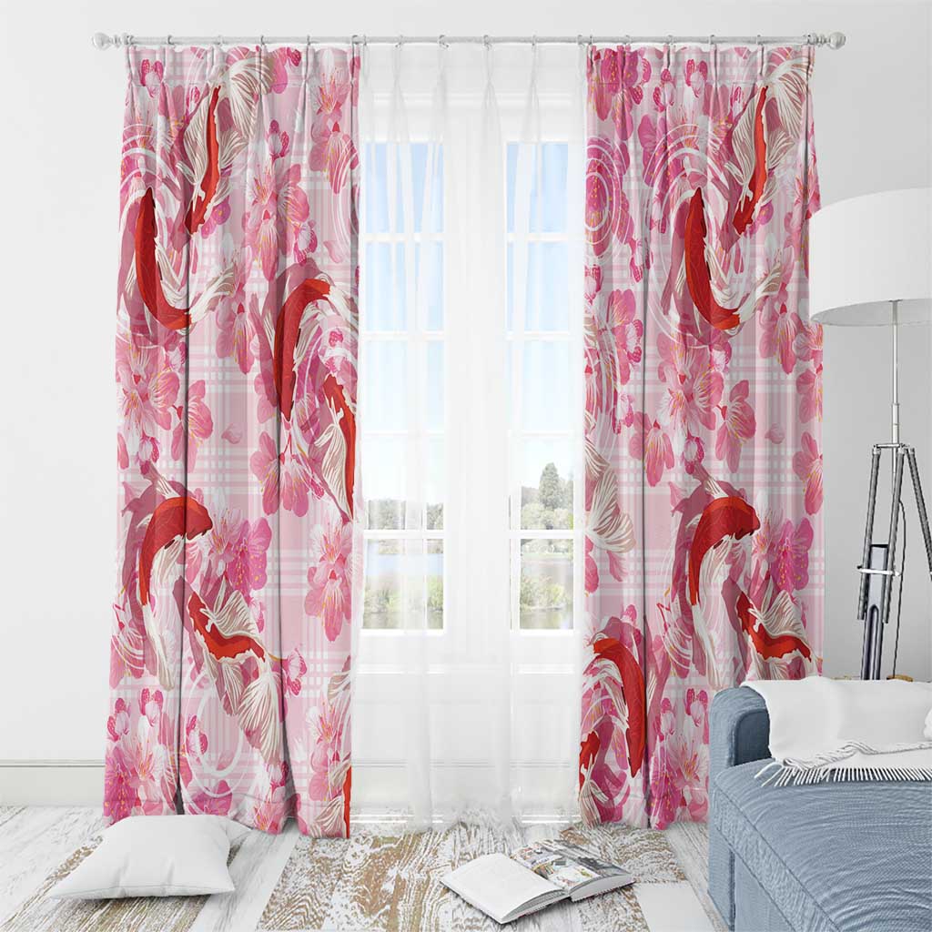 Pink Palaka Hawaii Aloha Window Curtain Koi Pond Mix Sakura LT7 - Polynesian Pride
