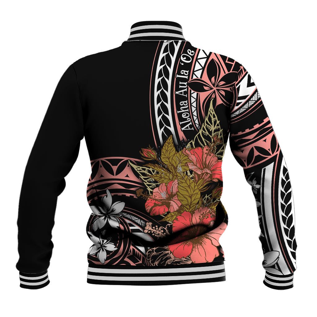 Hawaii Valentine Baseball Jacket Plumeria Aloha Wau Ia Oe LT7 - Polynesian Pride