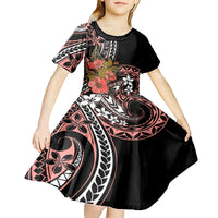 Hawaii Valentine Kid Short Sleeve Dress Plumeria Aloha Wau Ia Oe LT7 - Polynesian Pride