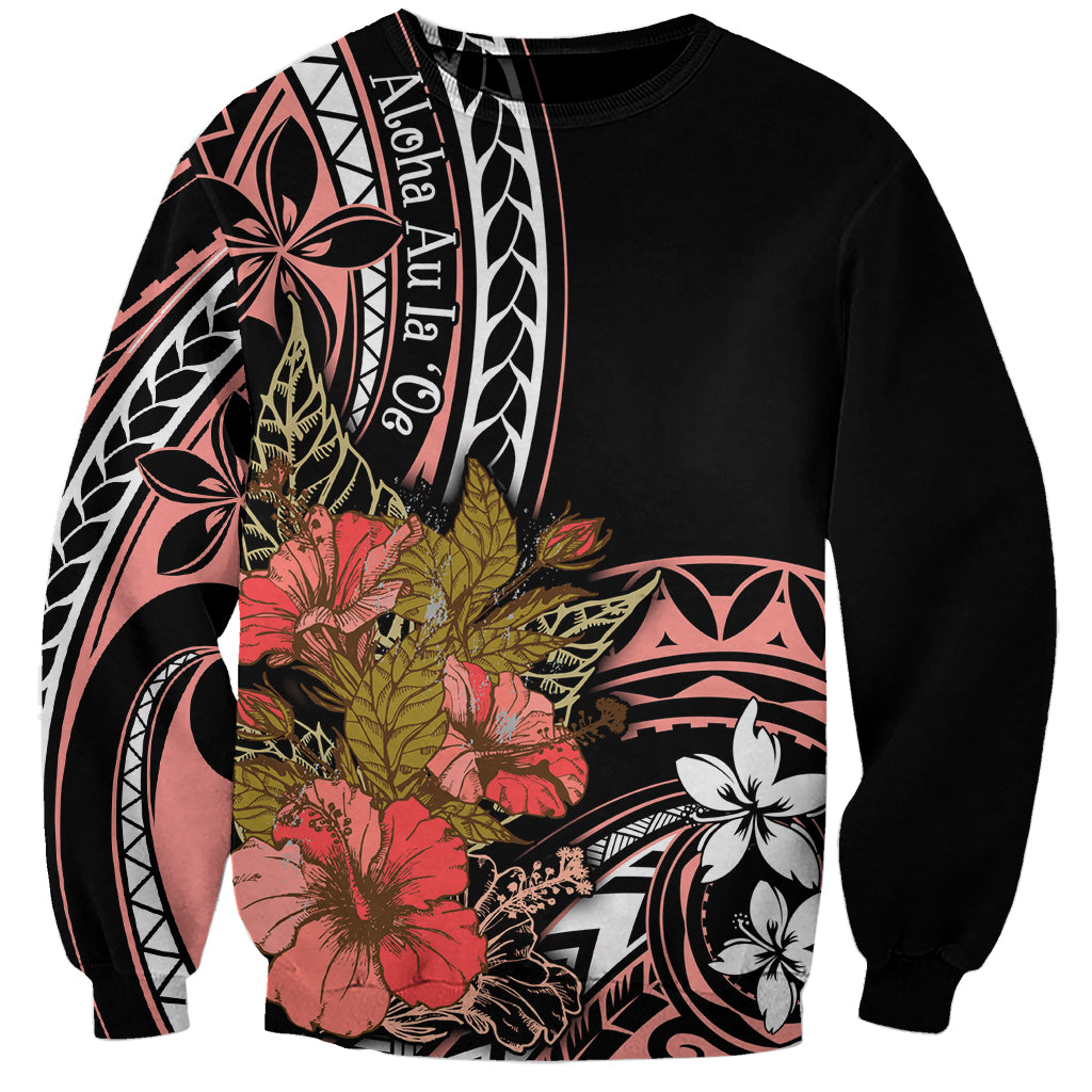 Hawaii Valentine Sweatshirt Plumeria Aloha Wau Ia Oe LT7 Unisex Pink - Polynesian Pride
