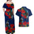 New Zealand Couples Matching Off Shoulder Maxi Dress and Hawaiian Shirt Tui Couple with Pohutukawa LT7 - Polynesian Pride