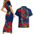 New Zealand Couples Matching Short Sleeve Bodycon Dress and Hawaiian Shirt Tui Couple with Pohutukawa LT7 - Polynesian Pride