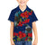 New Zealand Family Matching Off Shoulder Short Dress and Hawaiian Shirt Tui Couple with Pohutukawa LT7 Son's Shirt Blue - Polynesian Pride