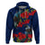 New Zealand Hoodie Tui Couple with Pohutukawa LT7 Pullover Hoodie Blue - Polynesian Pride