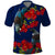 New Zealand Polo Shirt Tui Couple with Pohutukawa LT7 Blue - Polynesian Pride