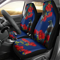New Zealand Pohutukawa with Tui Birds Car Seat Cover Version 2 LT7 - Polynesian Pride