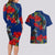 New Zealand Pohutukawa with Tui Birds Couples Matching Long Sleeve Bodycon Dress and Hawaiian Shirt Version 2 LT7 - Polynesian Pride