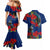 New Zealand Pohutukawa with Tui Birds Couples Matching Mermaid Dress and Hawaiian Shirt Version 2 LT7 - Polynesian Pride