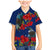 New Zealand Pohutukawa with Tui Birds Family Matching Mermaid Dress and Hawaiian Shirt Version 2 LT7 Son's Shirt Blue - Polynesian Pride