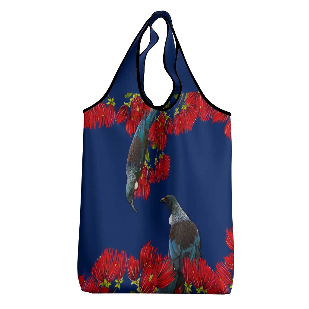New Zealand Pohutukawa with Tui Birds Grocery Bag Version 2 LT7 - Polynesian Pride