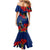 New Zealand Pohutukawa with Tui Birds Mermaid Dress Version 2 LT7 - Polynesian Pride