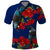 New Zealand Pohutukawa with Tui Birds Polo Shirt Version 2 LT7 Blue - Polynesian Pride