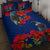 New Zealand Pohutukawa with Tui Birds Quilt Bed Set Version 2 LT7 Blue - Polynesian Pride