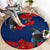 New Zealand Pohutukawa with Tui Birds Round Carpet Version 2 LT7 - Polynesian Pride