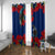 New Zealand Pohutukawa with Tui Birds Window Curtain Version 2 LT7 With Grommets Blue - Polynesian Pride