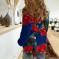 New Zealand Pohutukawa with Tui Birds Women Casual Shirt Version 2 LT7 - Polynesian Pride