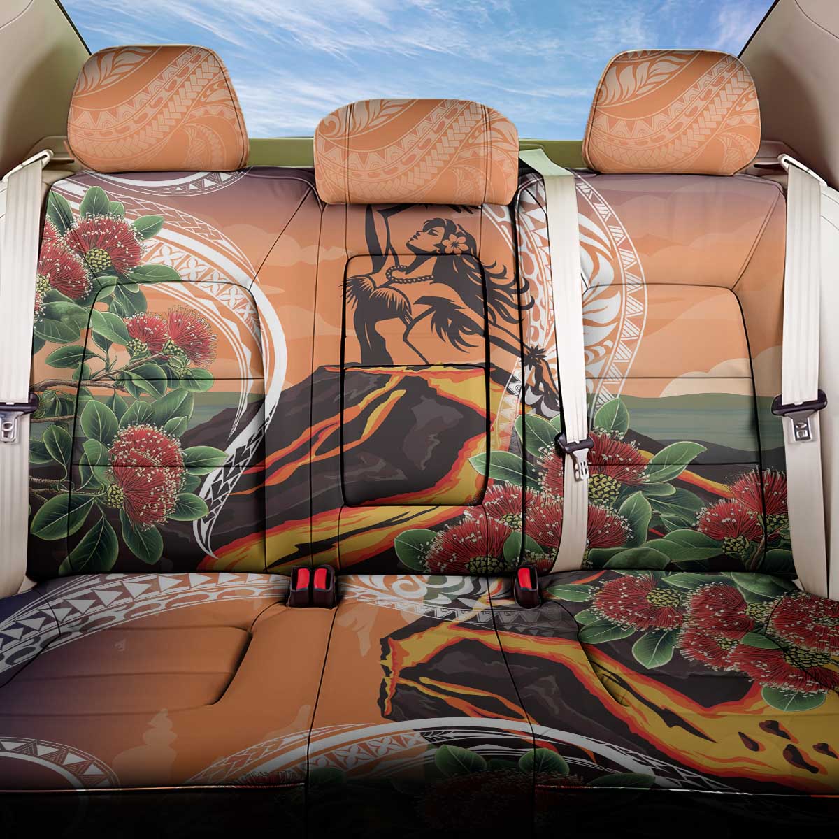 Hawaii Women's Day Tribal Back Car Seat Cover Pele Honua Mea LT7 One Size Art - Polynesian Pride
