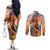 Hawaii Women's Day Tribal Couples Matching Off The Shoulder Long Sleeve Dress and Long Sleeve Button Shirt Pele Honua Mea