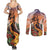 Hawaii Women's Day Tribal Couples Matching Summer Maxi Dress and Long Sleeve Button Shirt Pele Honua Mea