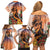 Hawaii Women's Day Tribal Family Matching Off Shoulder Short Dress and Hawaiian Shirt Pele Honua Mea