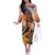 Hawaii Women's Day Tribal Off The Shoulder Long Sleeve Dress Pele Honua Mea