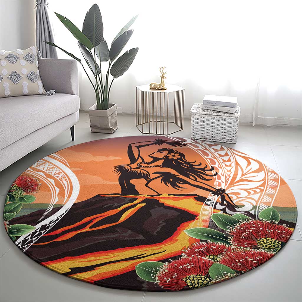 Hawaii Women's Day Tribal Round Carpet Pele Honua Mea LT7 - Polynesian Pride