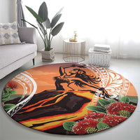 Hawaii Women's Day Tribal Round Carpet Pele Honua Mea LT7 - Polynesian Pride