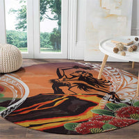 Hawaii Women's Day Tribal Round Carpet Pele Honua Mea LT7 - Polynesian Pride