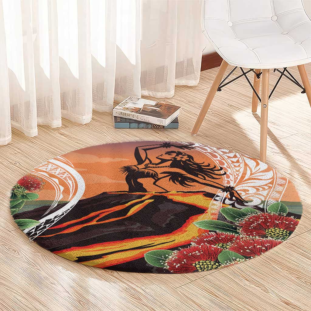 Hawaii Women's Day Tribal Round Carpet Pele Honua Mea LT7 - Polynesian Pride