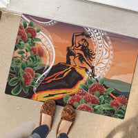 Hawaii Women's Day Tribal Rubber Doormat Pele Honua Mea LT7 - Polynesian Pride