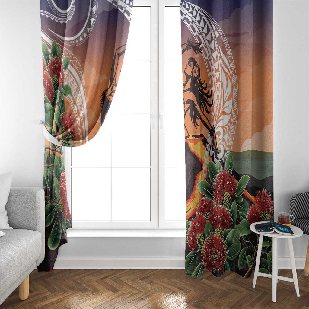 Hawaii Women's Day Tribal Window Curtain Pele Honua Mea LT7 - Polynesian Pride