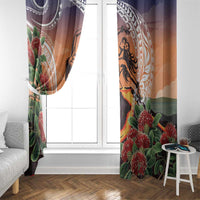 Hawaii Women's Day Tribal Window Curtain Pele Honua Mea LT7 - Polynesian Pride