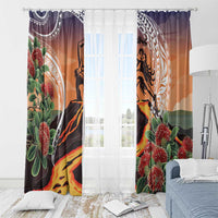Hawaii Women's Day Tribal Window Curtain Pele Honua Mea LT7 - Polynesian Pride