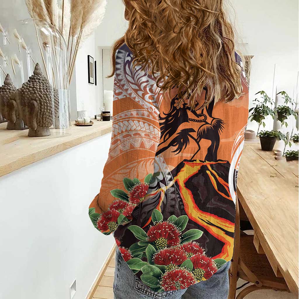 Hawaii Women's Day Tribal Women Casual Shirt Pele Honua Mea LT7 - Polynesian Pride