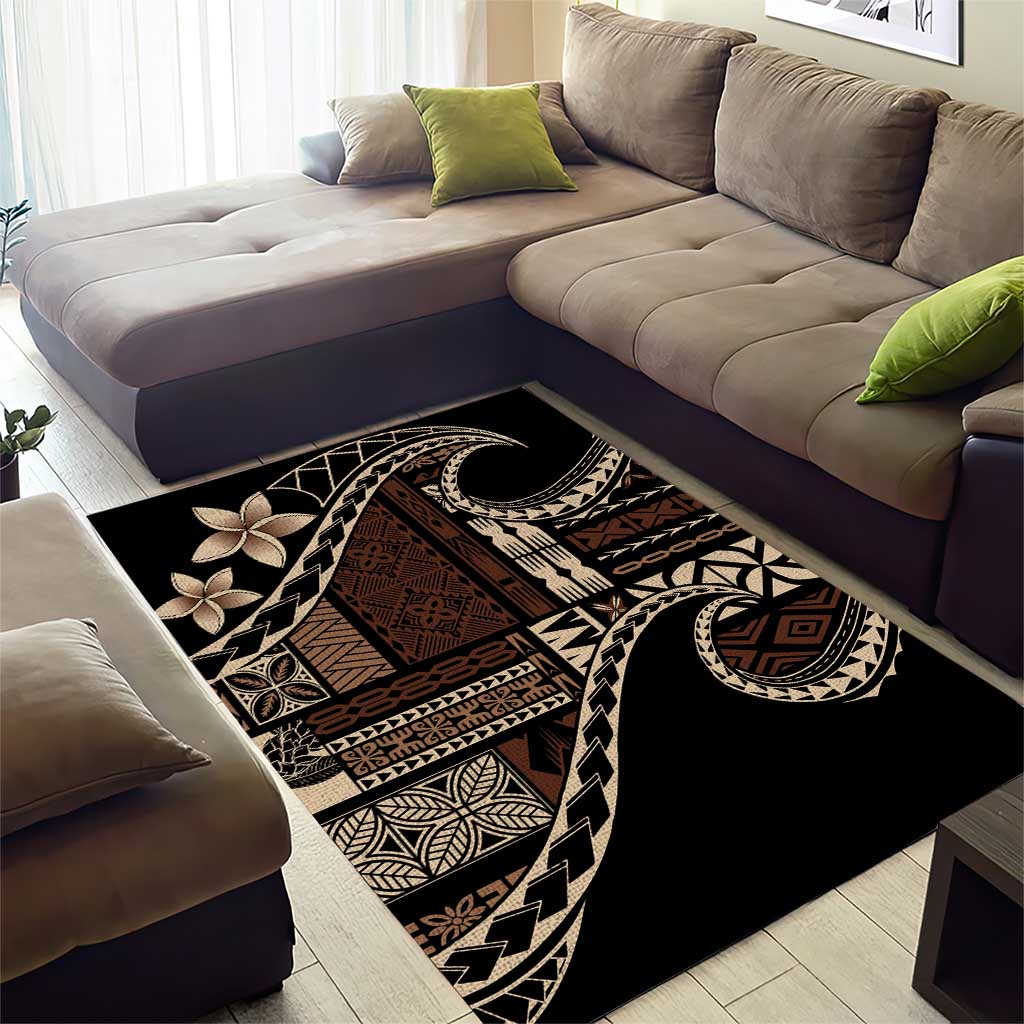 Samoa Siapo Mamanu Area Rug Waves Motifs LT7 - Polynesian Pride