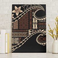 Samoa Siapo Mamanu Canvas Wall Art Waves Motifs LT7 Without Frame Black - Polynesian Pride