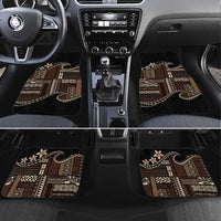 Samoa Siapo Mamanu Car Mats Waves Motifs LT7 Set 4pcs Black - Polynesian Pride