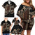 Samoa Siapo Mamanu Family Matching Off Shoulder Short Dress and Hawaiian Shirt Waves Motifs