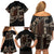 Samoa Siapo Mamanu Family Matching Off Shoulder Short Dress and Hawaiian Shirt Waves Motifs