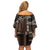 Samoa Siapo Mamanu Family Matching Off Shoulder Short Dress and Hawaiian Shirt Waves Motifs