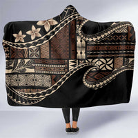 Samoa Siapo Mamanu Hooded Blanket Waves Motifs LT7 One Size Black - Polynesian Pride