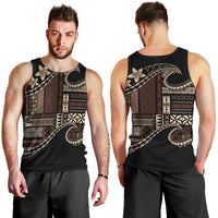 Samoa Siapo Mamanu Men Tank Top Waves Motifs LT7 - Polynesian Pride
