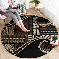 Samoa Siapo Mamanu Round Carpet Waves Motifs LT7 - Polynesian Pride