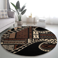 Samoa Siapo Mamanu Round Carpet Waves Motifs LT7 - Polynesian Pride