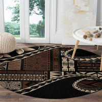 Samoa Siapo Mamanu Round Carpet Waves Motifs LT7 - Polynesian Pride