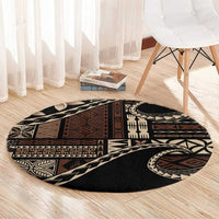 Samoa Siapo Mamanu Round Carpet Waves Motifs LT7 - Polynesian Pride