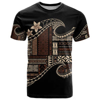 Samoa Siapo Mamanu T Shirt Waves Motifs LT7 Black - Polynesian Pride