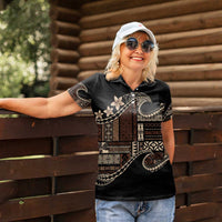 Samoa Siapo Mamanu Women Polo Shirt Waves Motifs LT7 - Polynesian Pride