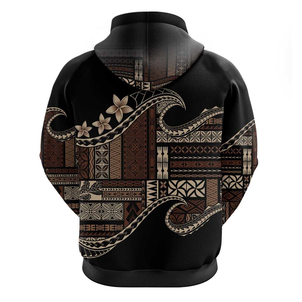 Samoa Siapo Mamanu Zip Hoodie Waves Motifs LT7 - Polynesian Pride