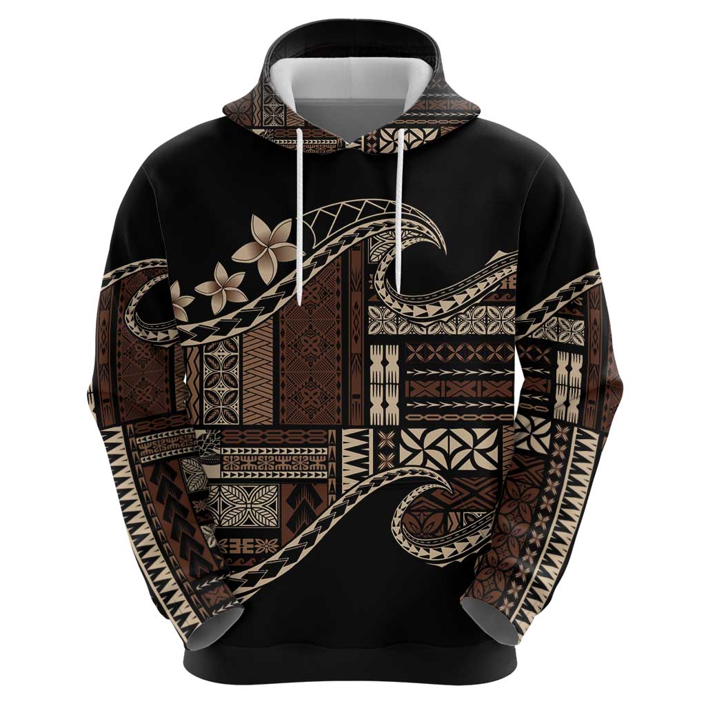 Samoa Siapo Mamanu Zip Hoodie Waves Motifs LT7 - Polynesian Pride